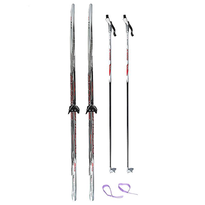 Лыжный комплект подростковый 150-175 см с насечками и креплениями NN 75 