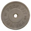 Диск для штанги каучуковый, серый, PROFI-FIT диаметр 51 мм, 5 кг
