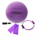 Набор для фитнеса ONLITOP (кольцо для пилатеса+эспандер+мяч гимнаст+насос)