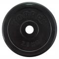 Диск обрезиненный черный TORRES 2,5 кг диаметр 25, 31 мм