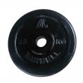 Диск обрезиненный черный DFC 2,5 кг, диаметр 26, 31 мм