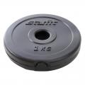 Диск черный пластиковый BASEFIT BB-203 1 кг, диаметр 26 мм